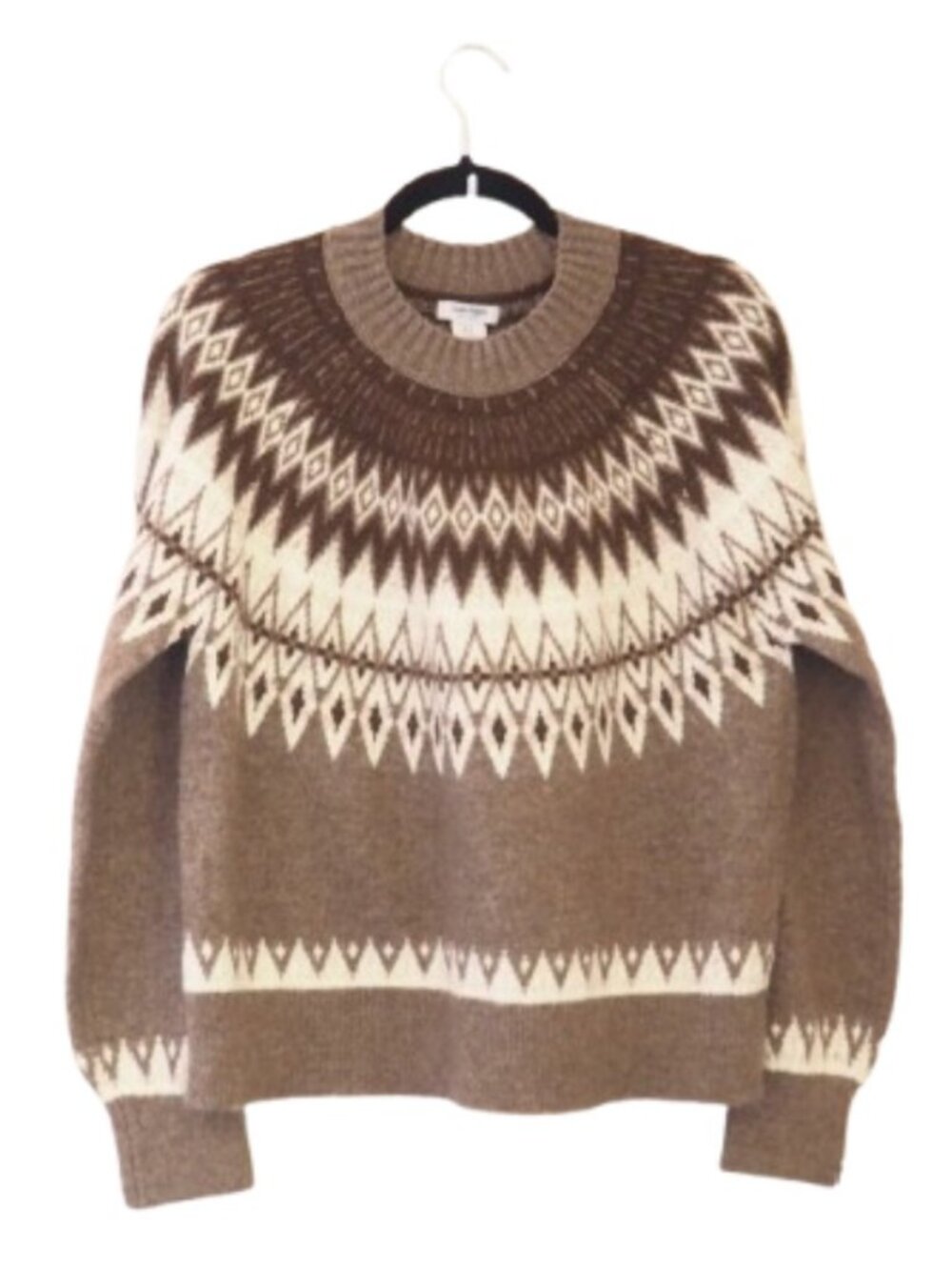 NWT Haute Hippie Fair Isle Nordic Crew Neck Style Pullover Sweater sz M